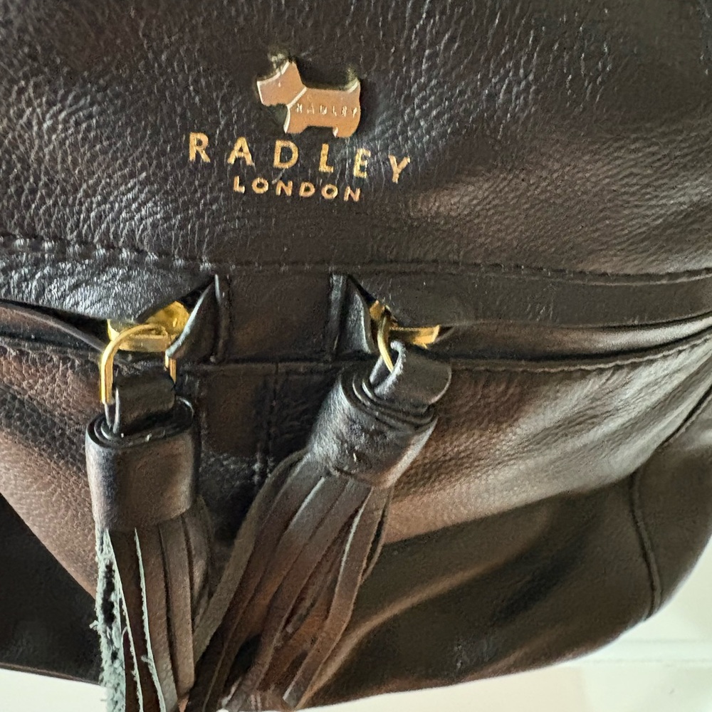 Radley London Black Leather Bag with Gold Accents